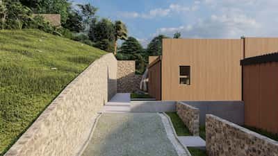 Senderos entre vegetación hacia refugio exclusivo, descanso y conexión interior Miches